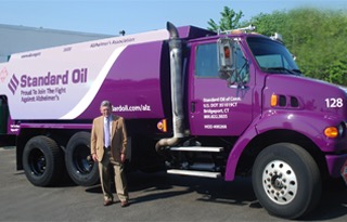 Look for the purple home heating oil delivery truck in CT