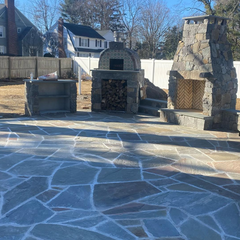 Pavers patio and fireplace — Trumbull, CT — Pepper's Landscaping & Lawn Service, Inc.