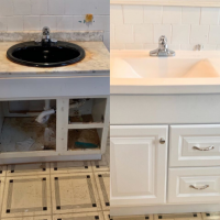 Replace Old Sink with New Vanity in West Haven Connecticut 