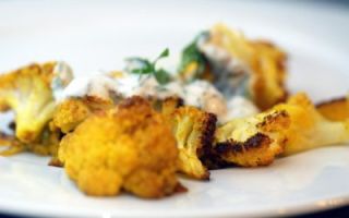 Roasted Cauliflower with Indian Spices and Yogurt Dressing